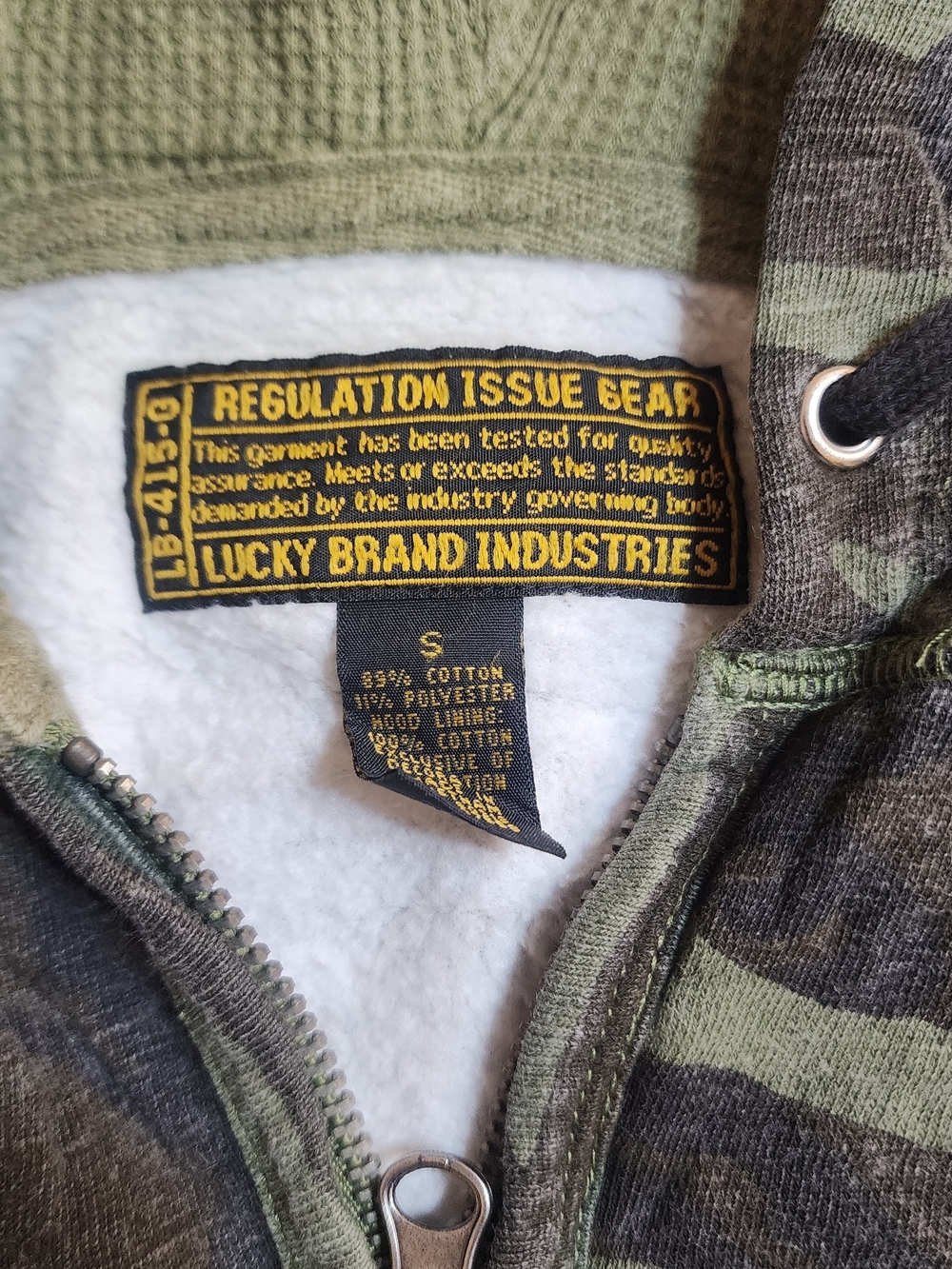 Lucky Brand Green Camo Sherpa-Lined Hooded Jacket
